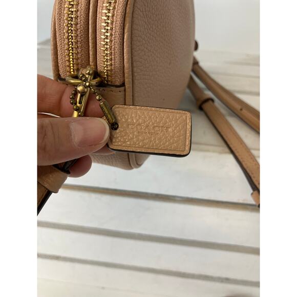 COACH SADIE 38931 PINK-NUDE LEATHER CROSSBODY, WRISTLET BAG - Picture 7 of 16
